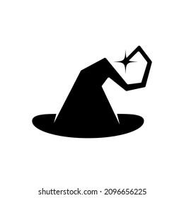 Black silhouette of witch hat illustration