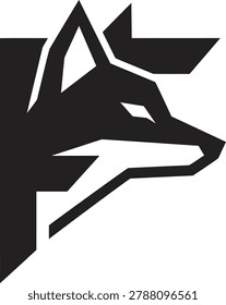 Black silhouette of a wolf head
