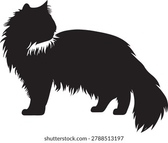 Black silhouette of wolf head howling under moonlight