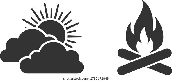 Black silhouette of a wolf howling at the moon against a dark sky