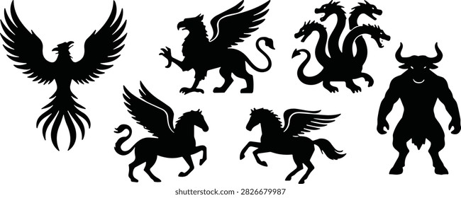 Black silhouette of a wolf pack howling on a hilltop under a full moon wolves howling night sky