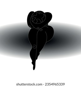 Black silhouette of a woman.