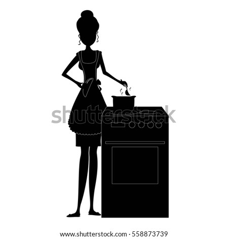 woman baking silhouette