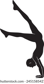 a black silhouette of a woman doing yoga svg