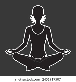  a black silhouette of a woman doing yoga svg