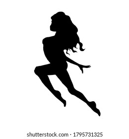 Black silhouette of a woman. Vector illustration.