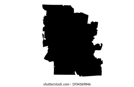 black silhouette of Worcester city map in Worcestershire, England on white background