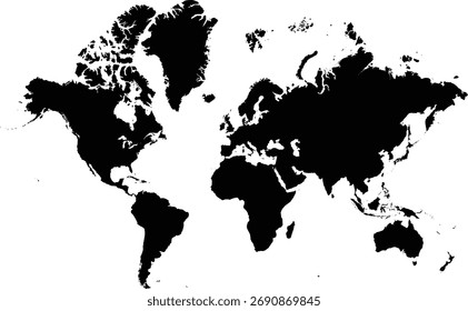 The Black Silhouette World Maps