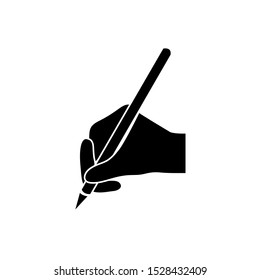 Black Silhouette Write Hand Vector Icon