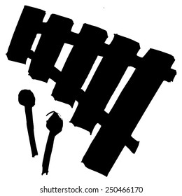 black silhouette of xylophone