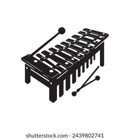 a black silhouette of a xylophone on a white background
