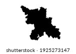 black silhouette of yongin city map in south korea on white background