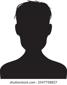 Black silhouette of a young person head and shoulders against a white background, representing anonymity, identity, or a generic profile picture