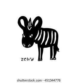 Black silhouette of a Zebra, abstract vector illustration