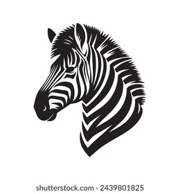 a black silhouette of a zebra on a white background