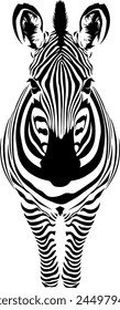 black silhouette of a zebra without background