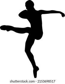 Black silhouettes of a ballerina Free Vector
