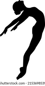 Black silhouettes of a ballerina Free Vector