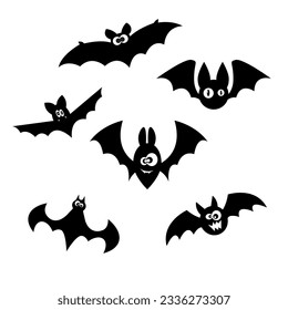 Black silhouettes of bats for Halloween.