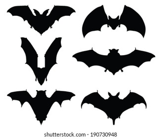 Black silhouettes of bats, vector illustration