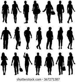 Black Silhouettes Beautiful Mans Womans On Stock Vector (Royalty Free ...