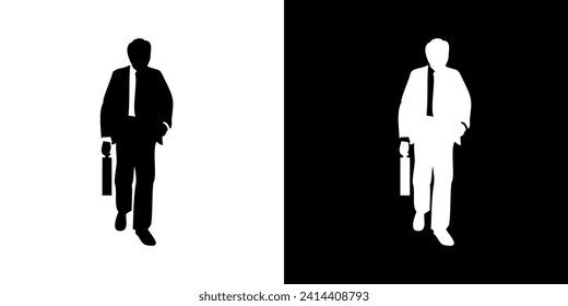 Black silhouettes of businessman. Business icon. Black icon