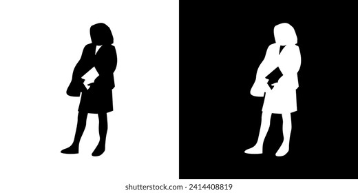 Black silhouettes of businessman. Business icon. Black icon