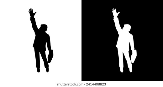 Black silhouettes of businessman. Business icon. Black icon