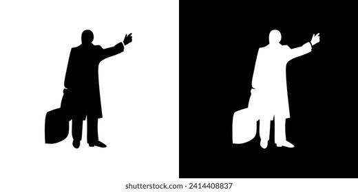 Black silhouettes of businessman. Business icon. Black icon