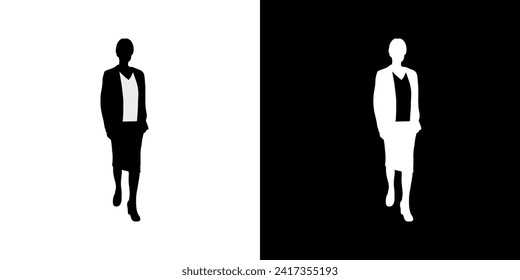 Black silhouettes of businessman. Business icon. Black icon