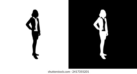 Black silhouettes of businessman. Business icon. Black icon