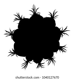 Black silhouettes of cacti flower. Cactus and succulent. Hand drawn vector trendy exotic desert plant. Houseplant prickly flower. Vector.