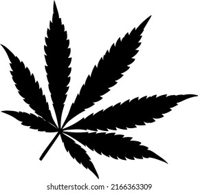 Black Silhouettes Cannabis Marijuana Leaf Isolated Stock Vector ...