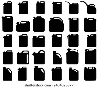 Black silhouettes of Car canisters. Vector illustration on white background, vector