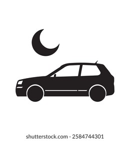 black silhouettes Car icon design isolated on white background. car left view design