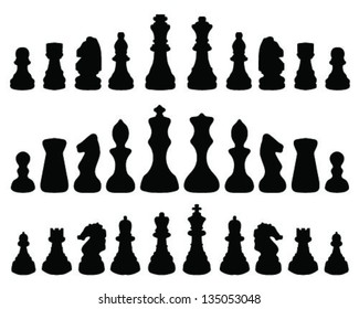 Black silhouettes chessmen 2-vector