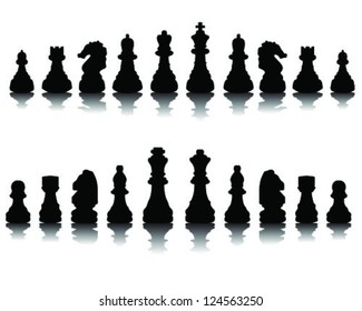 Black silhouettes chessmen-vector