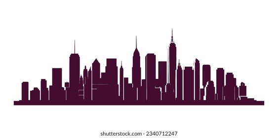 black silhouettes of cityscapes on a white background