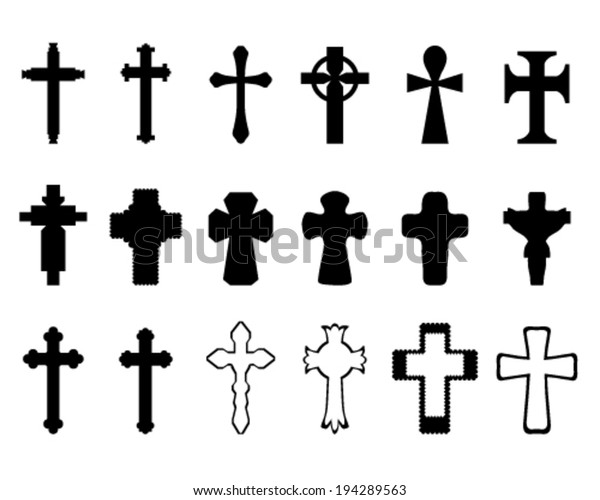 Black Silhouettes Crosses Vector Illustration Stock Vector (Royalty ...