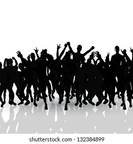 black silhouettes crowd. vector design