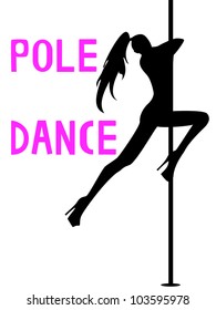 black silhouettes of dancing girls striptease