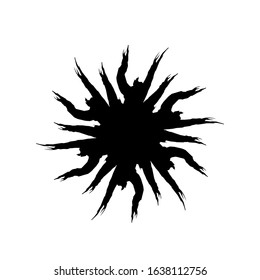 Black silhouettes of flower isolated on a white background. Abstract flower icon.