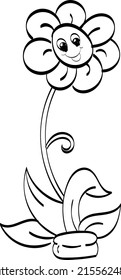 Black silhouettes, flowers and herbs isolated on white background. Hand drawn sketch flower