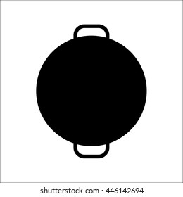 Black silhouettes of frying pan 