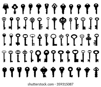 Black Silhouettes Keys Vector Stock Vector (Royalty Free) 359315087 ...