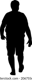 Black Silhouettes Large Man on white background