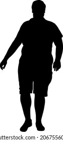 Black Silhouettes Large Man on white background