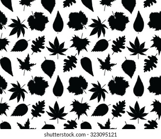 Black silhouettes of leaves, background, seamless, vector, isolated
wallpaper