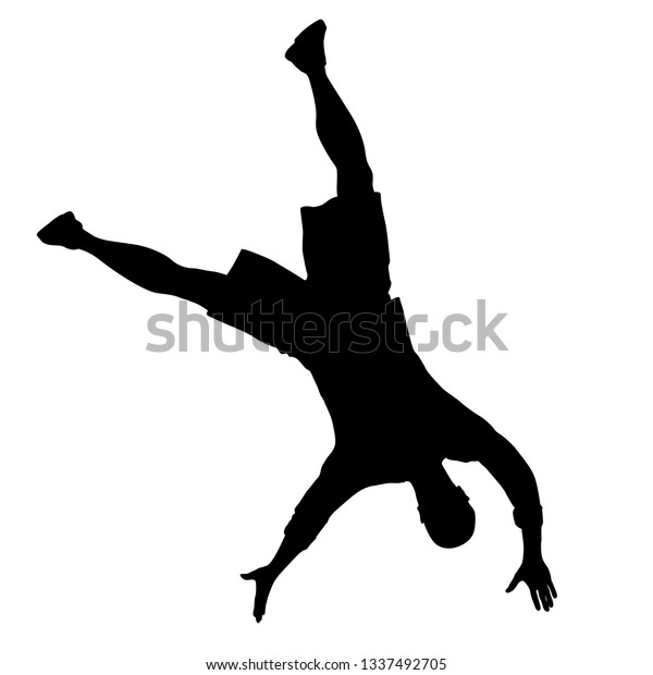 Black Silhouettes Man Arm Raised On Stock Vector (Royalty Free ...