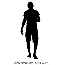 Black silhouettes man on white background. Vector illustration.